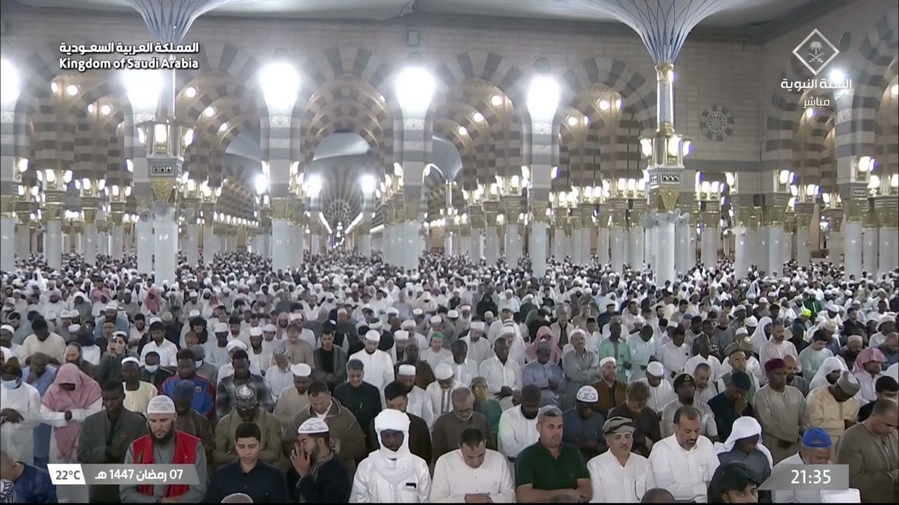 صلاة التراويح للشيخ أحمد الحذيفي ليلة 8 رمضان 1447هـ - التسليمتان الأخيرتان