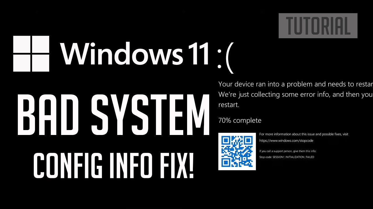 Bad system config info. Bad System config info Windows 11.