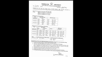 +3 6th semester exam time table 2024 Arts, commerce, science / Sambalpur University