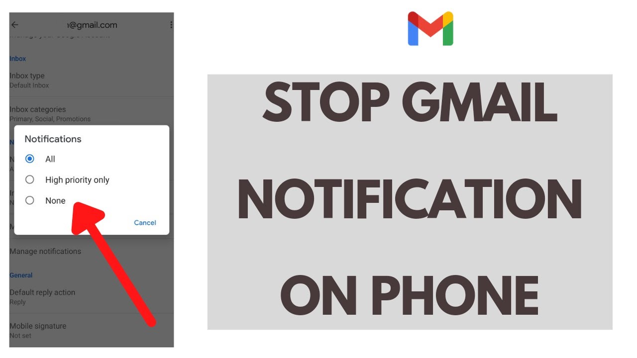 How to Stop Gmail Notification on my Phone? YouTube
