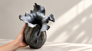 HOW I Made This Ceramic Vase Entirely by Hand | pottery process
