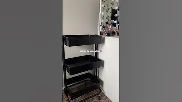 a 3 tier rolling cart was the perfect addition to my setup 🥹 #organization