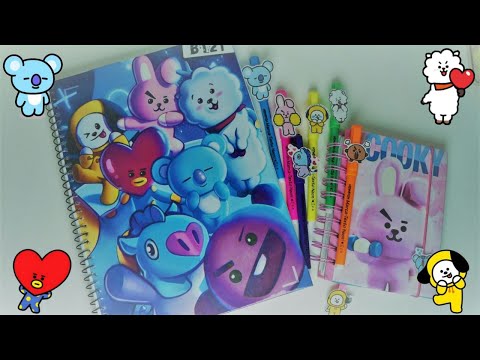 DIY BTS/BT21: COMO FAZER MATERIAL ESCOLAR DO BTS!