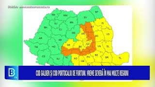 Cod galben și cod portocaliu de furtuni. Vreme severă în mai multe regiuni