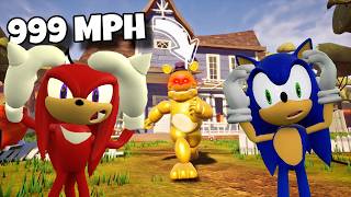 FAST FREDBEAR MOD IN HELLO NEIGHBOR - SONIC & KNUCKLES RUN FOR THEIR LIVES!