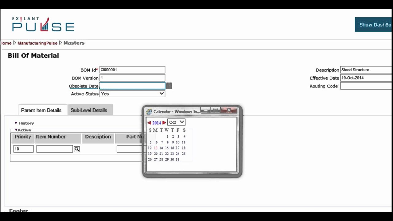 Manufacturing-BOM-Header English