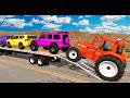 Flatbed Truck McQueen | Transportation with Truck - Pothole vs Car #11 | BeamNG.Drive Gameplay