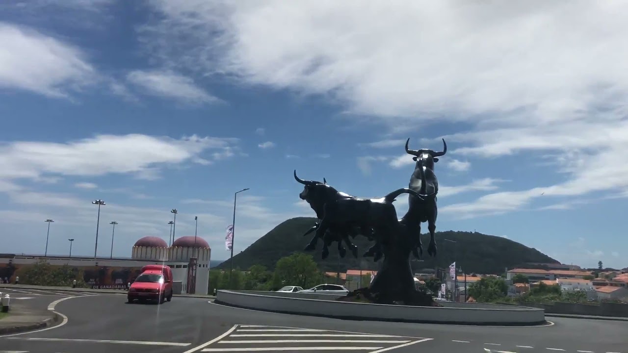 Driving through Angra do Heroismo, Terceira, Açores