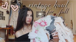 vintage fall shopping haul // clothing, home decor, vinyls & more!