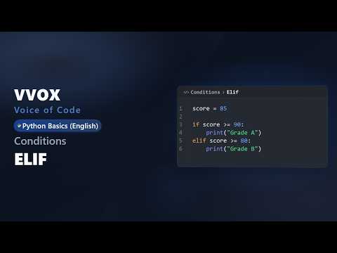 Python Basics | Conditions 03: Elif
