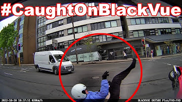 Motorcycle Crosses Intersection On Red, Crashes Into Car #CaughtOnBlackVue