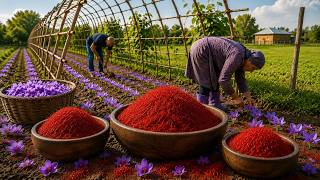 Sweet Grandma and Grandpa are Planting SAFFRON in the Garden - AZERBAİJAN RURAL LİFE