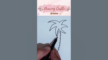 Easy drawing of a palm tree 🌴#drawing #draw #coloring #kids