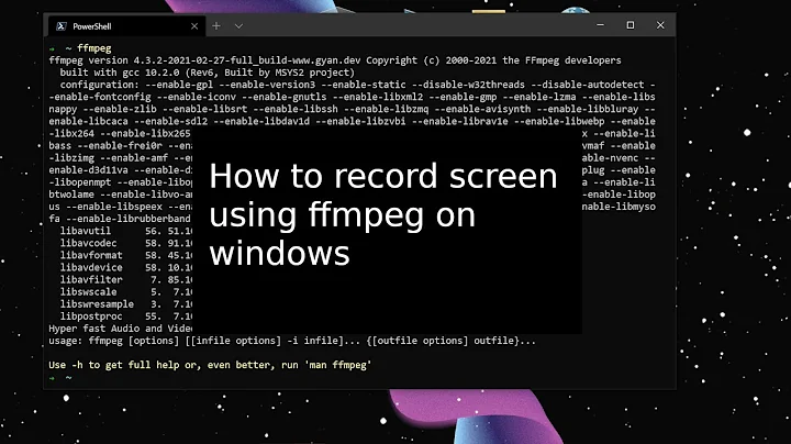 How to record your screen using ffmpeg on windows