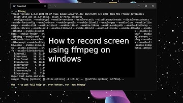 How to record your screen using ffmpeg on windows