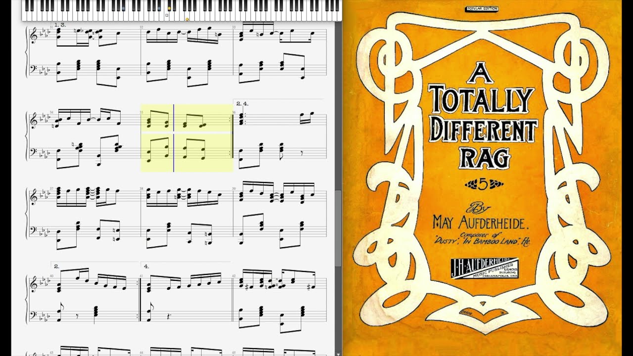 A Totally Different Rag by May Aufderheide (1910, Ragtime piano)
