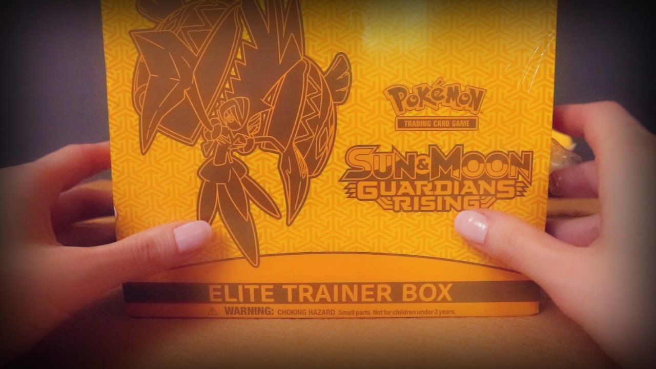 Pokemon Sun and Moon Guardians Rising Elite Trainer Box Opening / ASMR Crinkles, Shuffling