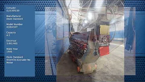 (SOLD) Davis Extruder for Sale - HGR Industrial Surplus