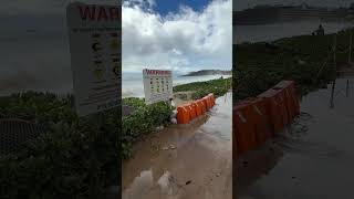 Massive south swell is hitting Maui. Flooding the beach walk