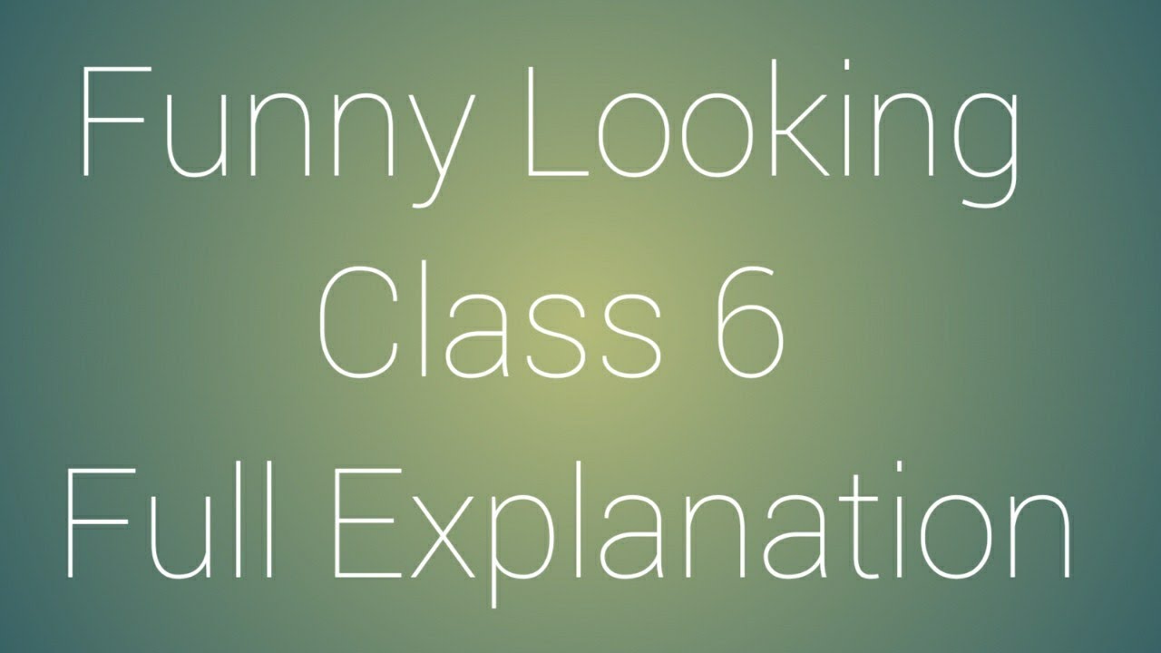 Poem - Funny Looking Full Explanation Class 6 - YouTube