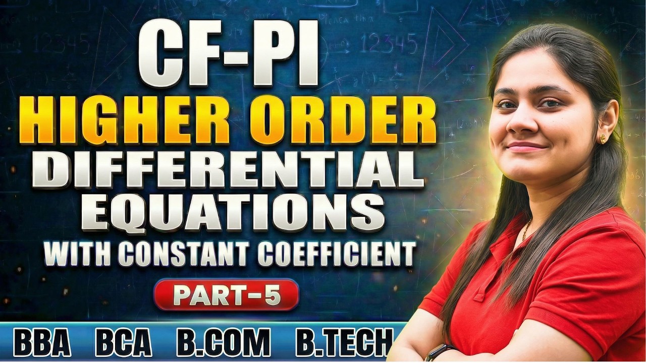 Introduction to Particular Integral|Higher order Differential Equations|BCA|BBA|B.TECH|Dream Maths