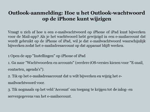 Hoe u het Outlook wachtwoord op de iPhone kunt wijzigen