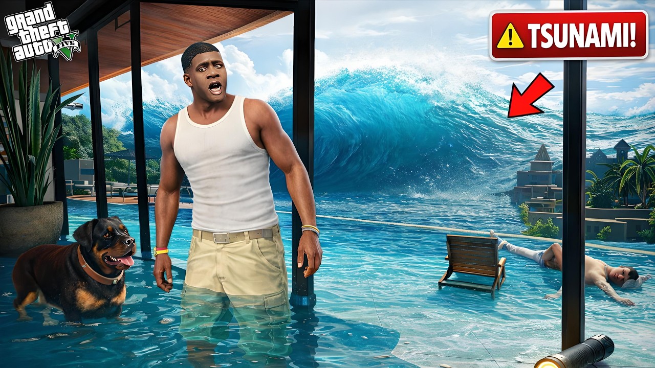2026 FRANKLIN TRAPPED DURING A TSUNAMI! - GTA 5