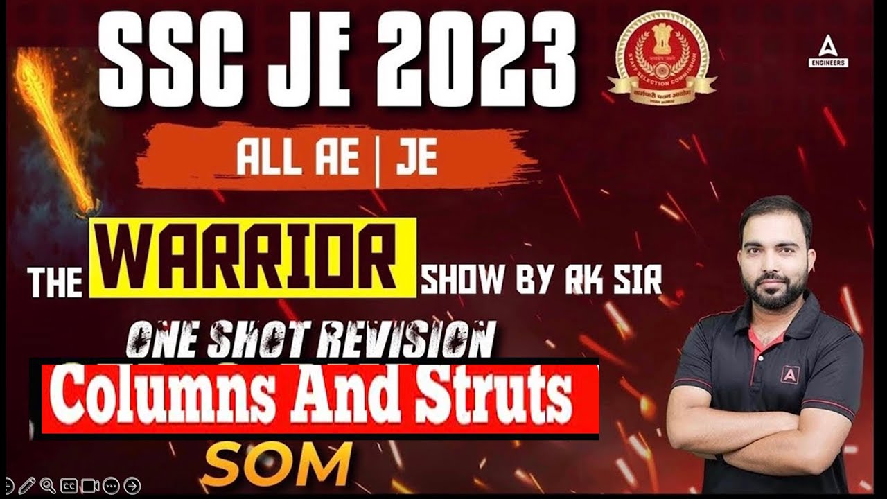 SSC JE 2023 Strength of materials complete |Column & strut One Shot revision By Rk sir |Civil & MECH