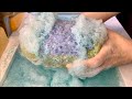  blue thick suds  ariel crystals   sponge asmr