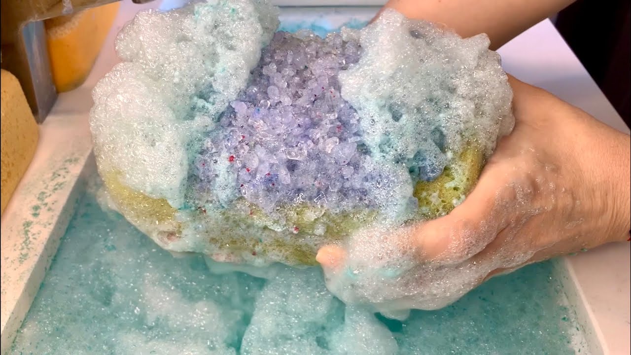 ✨💙 BLUE THICK SUDS + ARIEL CRYSTALS 💙✨ - sponge ASMR