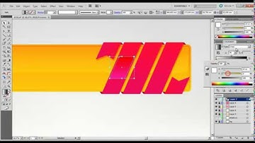 How to create a simple vector banner with a tape ribbon, AI silent screen-cast time-lapse tutorial