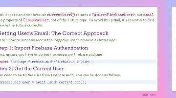 How to Retrieve the Email of a Logged-in User in Flutter with Firebase