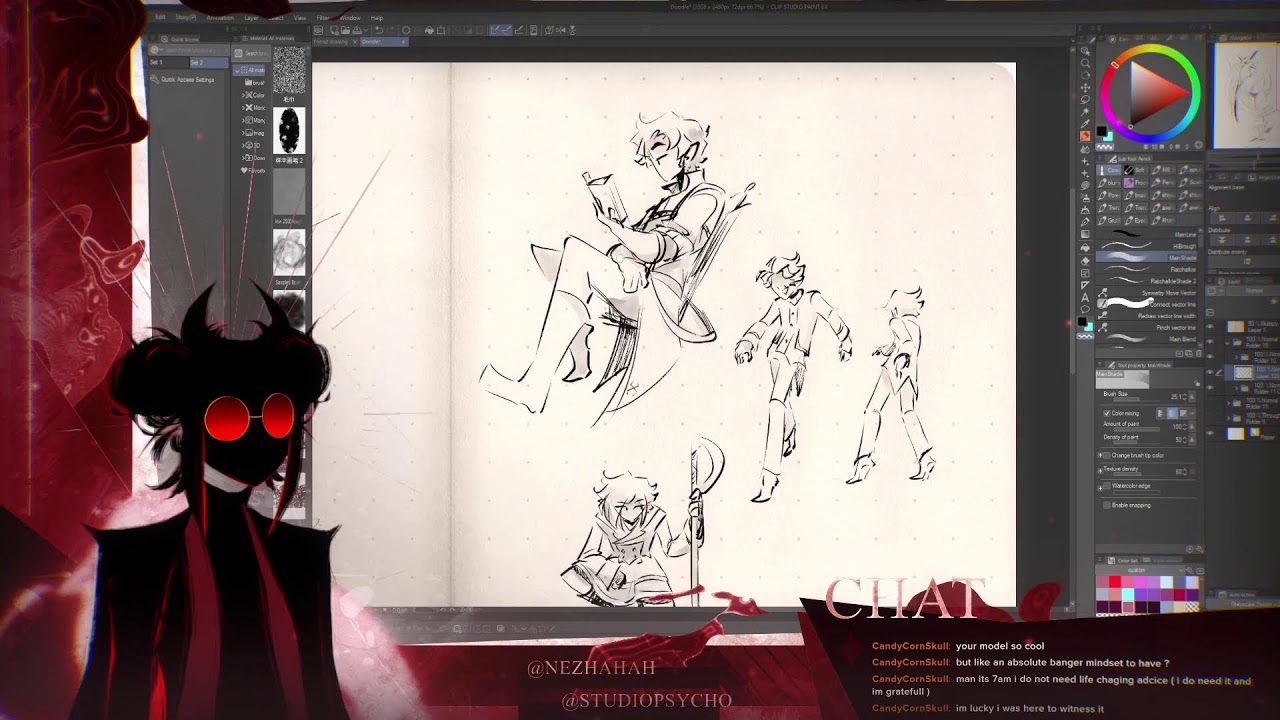 Impromtu drawing sess (finishing a drawing for my friend)