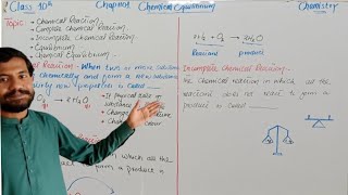 Class10th|Chemistry|Chap#01|CHEMICAL EQUILIBRIUM|Chemical reaction, Complete & incomplete Rx