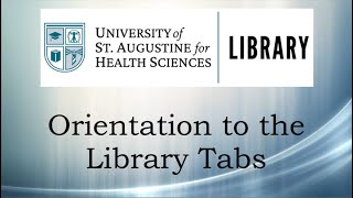 Orientation to the Library Website Tabs