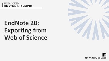 EndNote 20: Exporting from Web of Science
