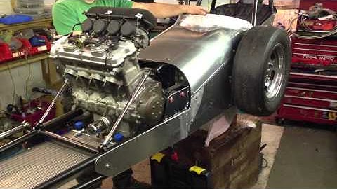 Slingshot Dragster - Kawasaki ZX9R First Fire Up - Bike Engined Front Engine Dragster