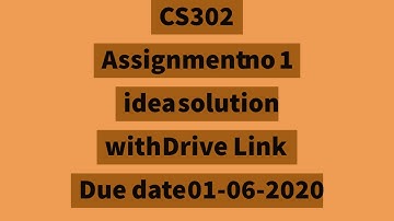 CS302 Assignment no 1 idea solution with Drive Link Due date 01-06-2020