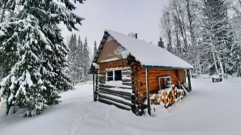 Пришла зима! Разведка дороги до избы! Первый лёд! Тайга.
