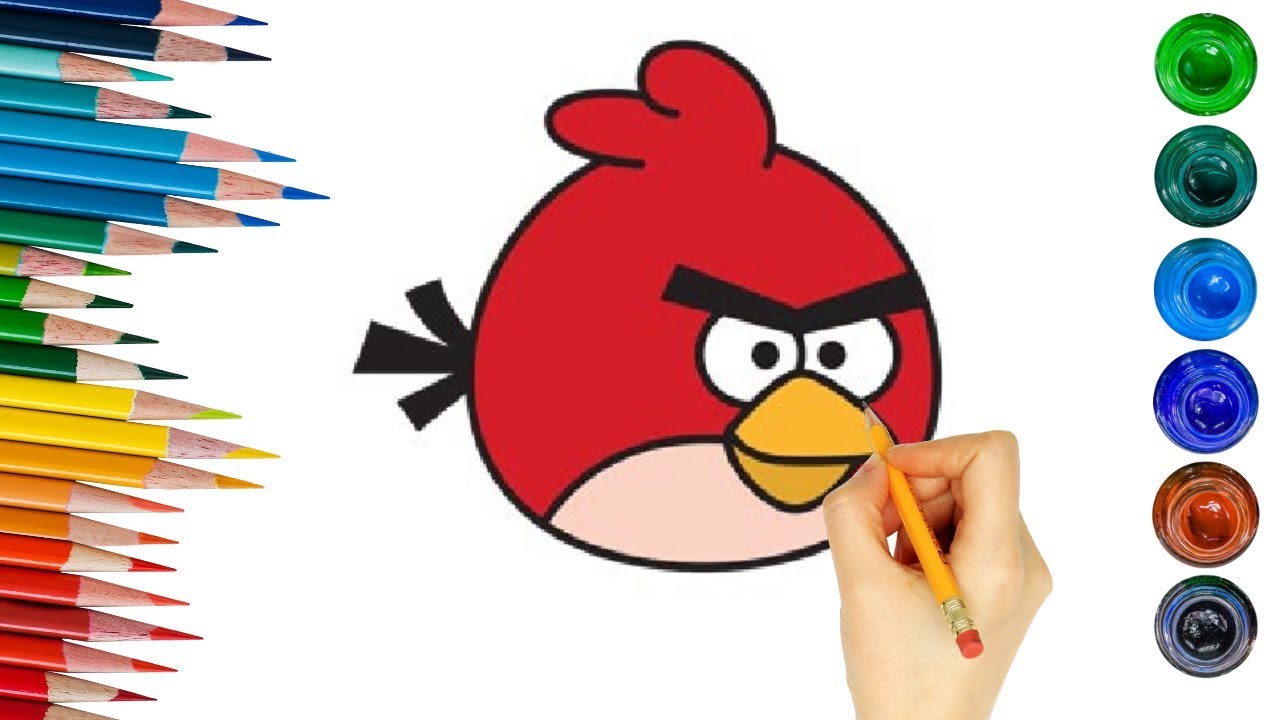 angry birds drawing | angry birds colouring page