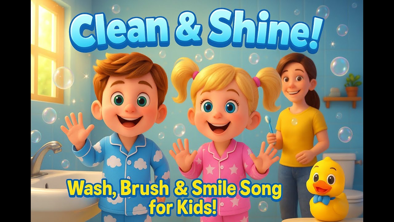 Clean and Shine Song for Kids | Wash Hands & Brush Teeth | Fun Hygiene Routine/3dcity1