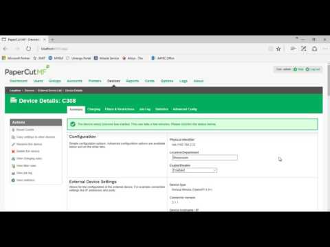 PaperCut MF Konica Minolta how to add device