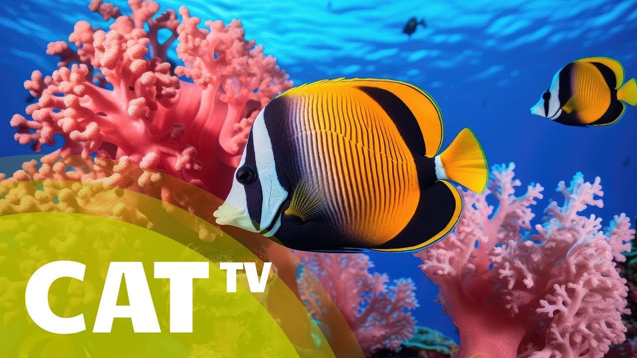 CAT TV 📺 - 24 hours of underwater fish videos for cats! Relaxing music ...