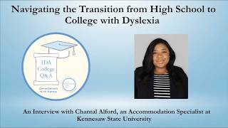 IDA College Q&A - Accommodations Specialist, Student Disability Services,  Kennesaw State, C. Alford