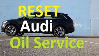 Audi Q7 oil change and Service reset