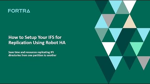 Robot HA | Setup IFS for Replication