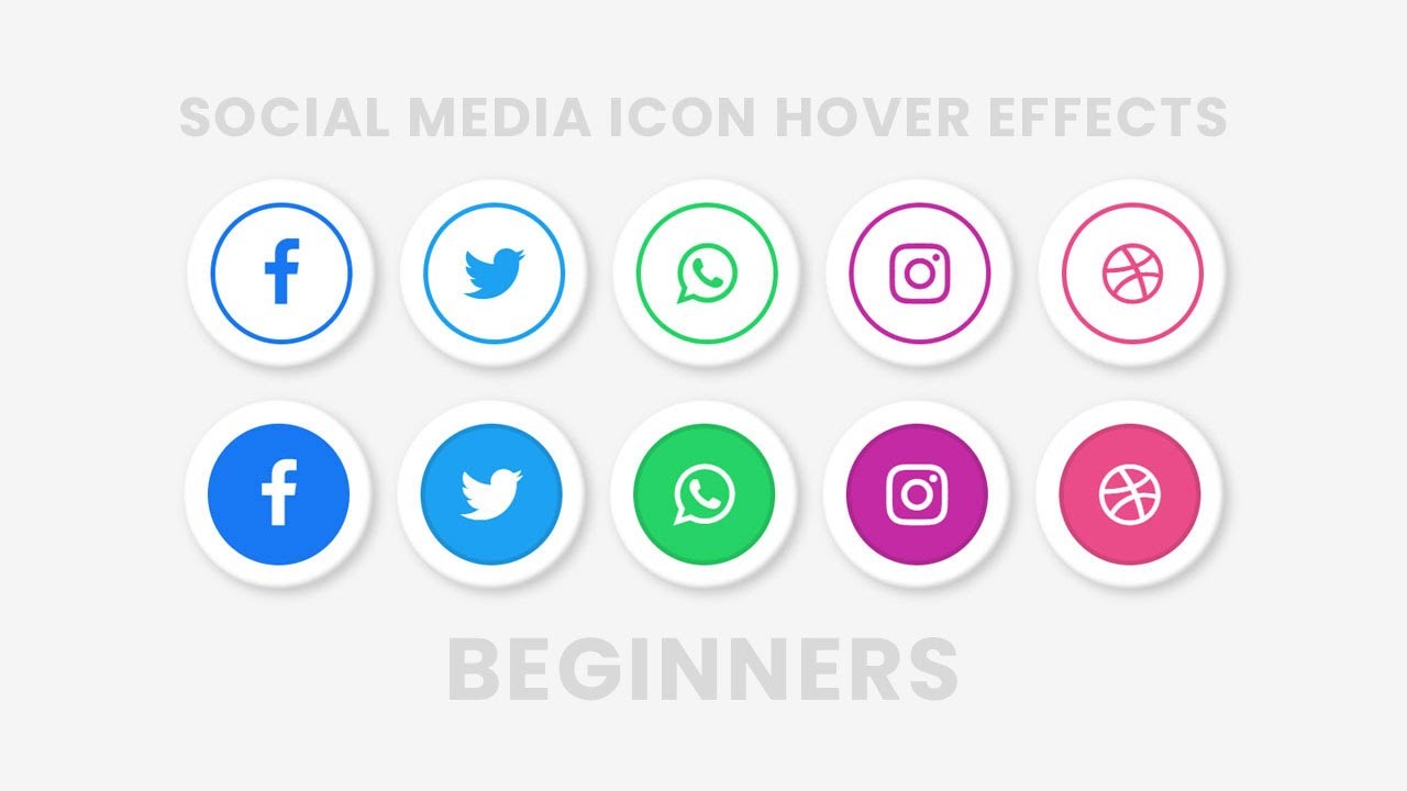 Social Media Icons Hover Effect using HTML & CSS | Font Awesome Icons