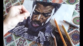 Drawing BLACK PANTHER - Marvel - Time-lapse | Maxi Navarro ✪