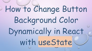 How to Change Button Background Color Dynamically in React with useState