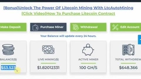 0.5 ltc 53$ live withdraw proof |  ltcautomining | free crypto | free earning | crypto mining site